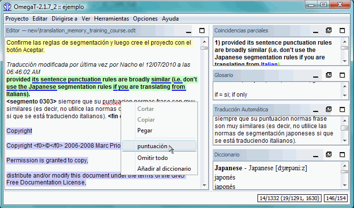 Corrector ortográfico en acción