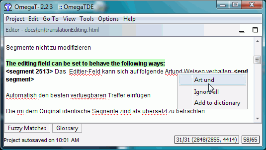 Empregar o corrector ortográfico.