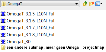 OmegaT projecten en submappen