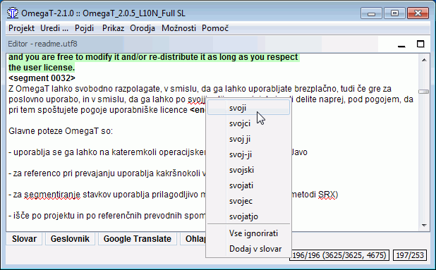 Črkovanje besedila