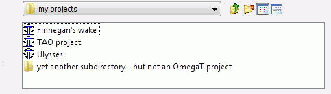 Projekti i podmape programa OmegaT